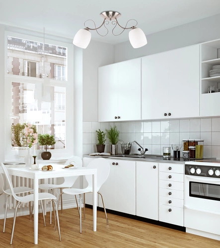 Stropní svítidlo Amba bílá skleněná dvoubodová do obýváku a kuchyně klasická