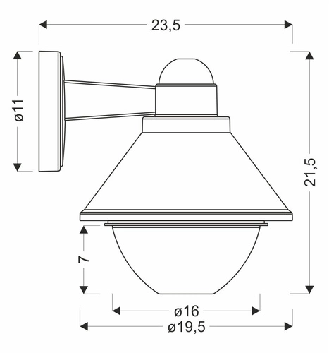 Venkovní nástěnné svítidlo Saginia zahradní lampa 23,5x20,5cm černá 1x40W E27 kulaté stínidlo IP44