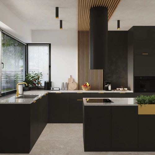 Stropní svítidlo NERO 22,5 černé zlaté moderní do obýváku a ložnice Sollux Lighting