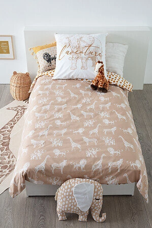 Kompletní sadu ložního prádla s potiskem Savana 140 x 200 cm