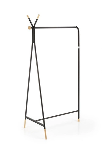 Velo černý loftový stojanový věšák do předsíně kovovo-dřevěný na bundy Intesi