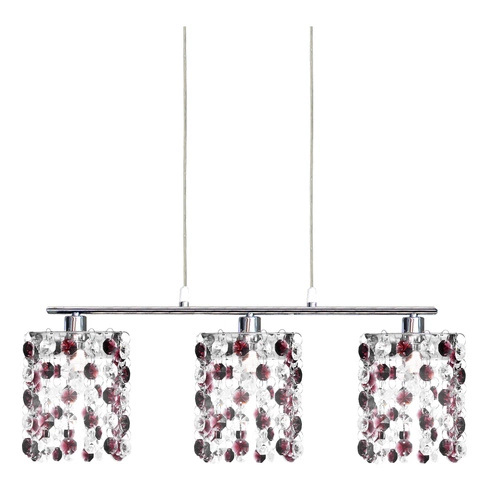 Klasická závěsná lampa 3x40W G9 vínové barvy