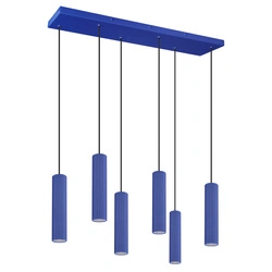 Závěsné LED svítidlo IVAR 6L ultramarín nad jídelní stůl 80 cm
