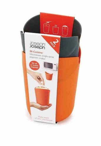 JJ - Sada 2 nádob na popcorn, M-Cuisine oranžová/šedá