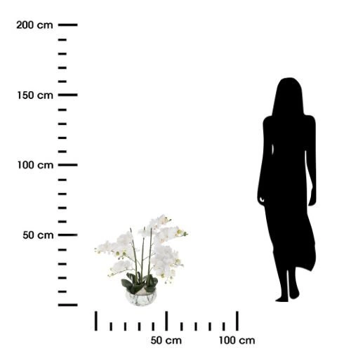 Moderní umělá orchidej Atmosphera v mramorovém květináči do obýváku 65 cm