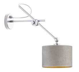 Nástěnné svítidlo HAMILTON VELUR šedý samet moderní do obýváku a ložnice Lysne