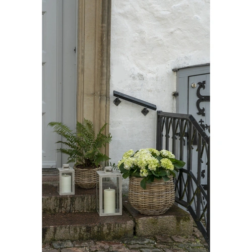 Pulo dekorativní koš z ratanu kubu sada 2 ks do obýváku a předsíně