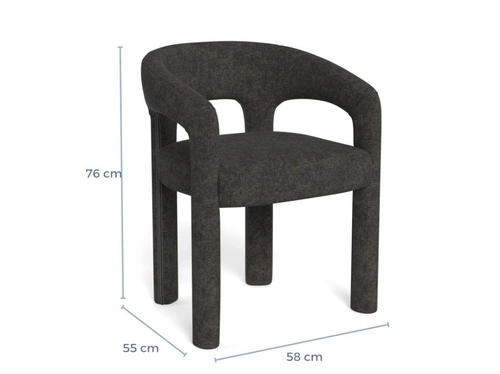 Židle Cole šedá čalouněná sametem s područkami do jídelny