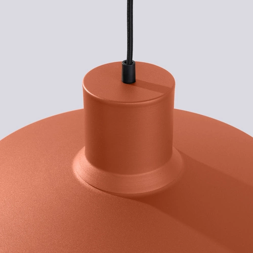 Moderní závěsné svítidlo BILO okrově červené kovové do obýváku a kuchyně 35 cm