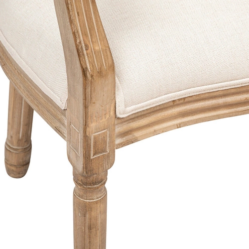 Čalouněná jídelní židle s područkami Cleon Arm Atmosphera béžová boho dřevěná