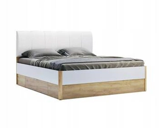 Postel do ložnice Tissa 180x200 bílá moderní s čelem a zásuvkami