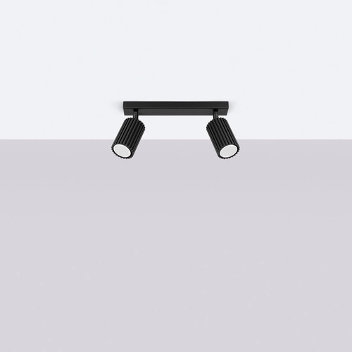 Moderní černé stropní svítidlo Karbon 2 do obýváku a ložnice s nastavitelným stínidlem