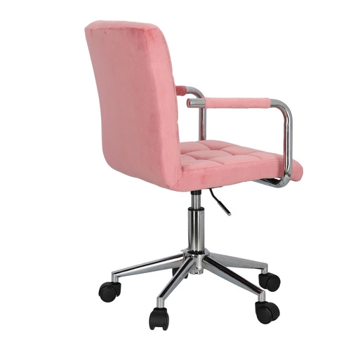 Ergonomická kancelářská židle Cosmo Arm růžový samet s opěrkami na studium a práci