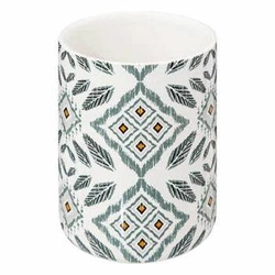 Bílý moderní kelímek na zubní kartáčky z dolomitu do koupelny 5five