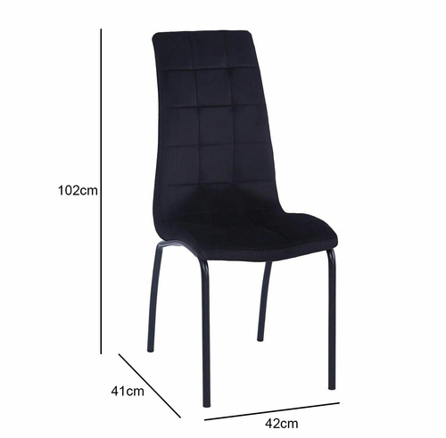 Čalouněná jídelní židle z černého sametu Ezara Velvet Intesi moderní do jídelny a kuchyně