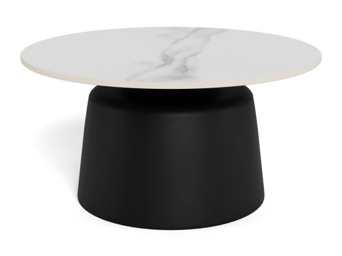 Konferenční stolek Santorini 70 cm kulatý bílý keramický do obýváku