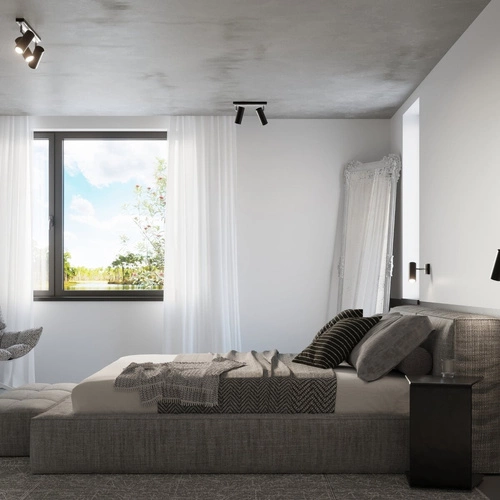 Stropní svítidlo DIREZIONE 3 černé moderní kovové do obýváku kuchyně a ložnice