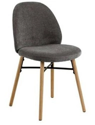 Jídelní židle Sophia Actona šedá čalouněná skandinávská s dřevěnými nohami