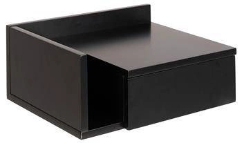 Závěsný noční stolek černý 40 cm se zásuvkou moderní Actona Ashlan II do ložnice