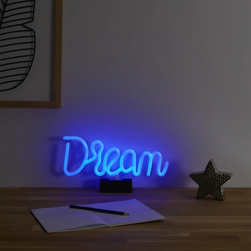 Dětská LED noční lampička Dream Intesi bílá moderní bezdrátová s neonovým efektem