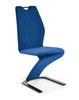 Čalouněná sametová jídelní židle Brigitte modrá moderní s opěrkou Intesi