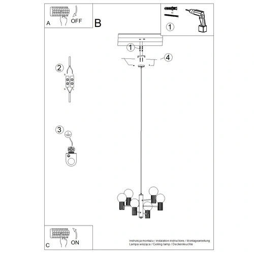 Moderní lustr HALO 6 olivový do obýváku a jídelny kovové stropní svítidlo