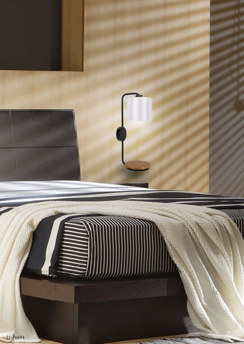 Nástěnné svítidlo Alpine moderní černé kovové do ložnice a obývacího pokoje E14 41 cm