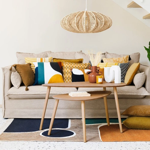 Závěsné papírové svítidlo Tery Atmosphera boho koule do obýváku a jídelny 57 cm