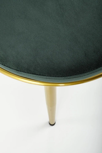 Jídelní židle Wendy zelený samet glamour na zlatých nohách moderní Intesi