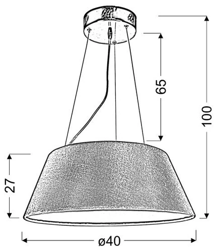 Gusto závěsná lampa kulatá 40 19W LED černá