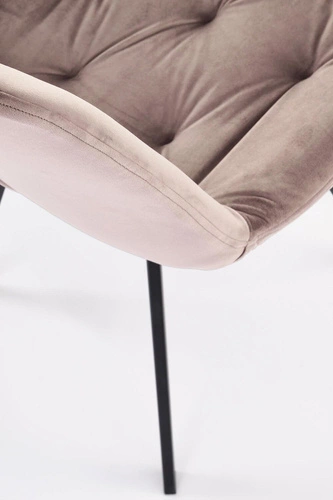 Otočená čalouněná židle Veroniq béžová sametová do jídelny a obýváku moderní Intesi