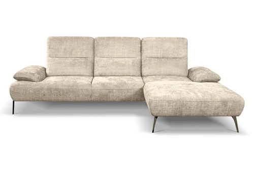 Rohová sedací souprava Rasmus béžová pravá moderní s nastavitelným opěradlem Intesi