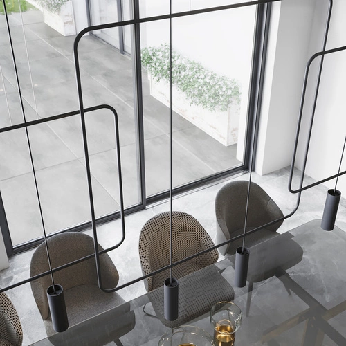 Moderní závěsné svítidlo Rana 2 černé do obýváku a nad stůl, kovové, Thoro