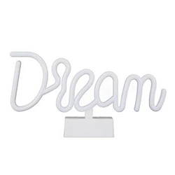 Dětská LED noční lampička Dream Intesi bílá moderní bezdrátová s neonovým efektem