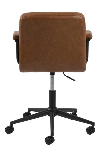 Ergonomická kancelářská židle Cosmo Arm Actona hnědá kožená otočná s područkami retro