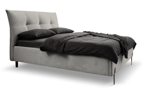 Čalouněná postel Biscuit 160x200 s úložným prostorem světle šedá moderní do ložnice