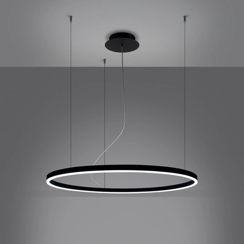 Moderní černý LED lustr ODA 80 s nastavitelným osvětlením do obýváku a jídelny 80 cm