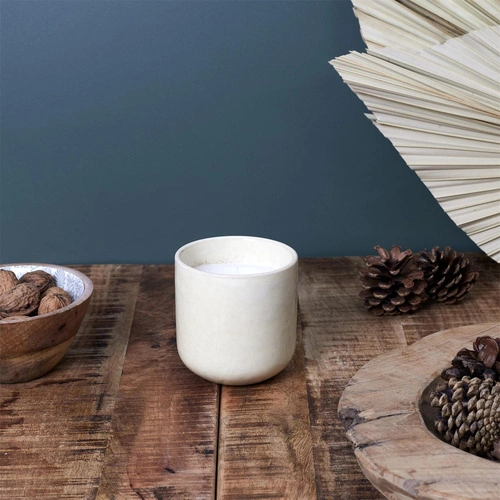 Dekorační svíčka Intesi Glaze S moderní bílá v keramice do obýváku a ložnice