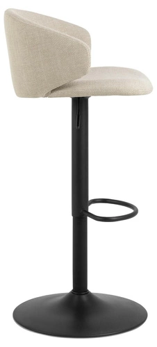 Barová židle Ella béžová s opěrkou a područkami, otočná, výškově nastavitelná, moderní do kuchyně