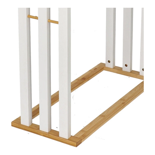 Stojanový bambusový věšák na ručníky 5five simply smart boho bílý 3 ramena