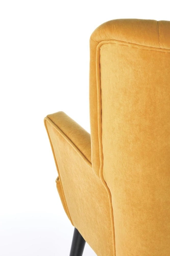 Křeslo ušák Darli žlutý samet do obýváku moderní s područkami Intesi glamour