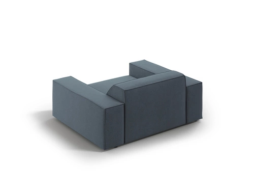 Modré relaxační křeslo Jodie do obýváku, moderní s područkami, látka