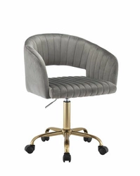 Kancelářská otočná židle Rivoli VIC šedý samet glamour s nastavitelnou výškou do pracovny