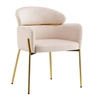 Židle Dreby béžová sametová se zlatými nohami do jídelny a obývacího pokoje
