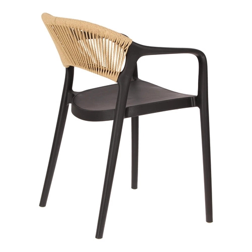 Jídelní židle Osma Intesi černá, polypropylen, stohovatelná, snadné čištění, s područkami