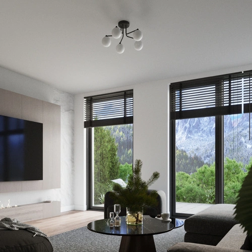 Lustr Astral 3 černý minimalistický skleněné koule do obýváku a jídelny