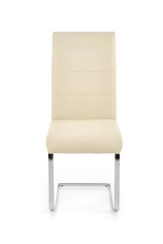 Čalouněná židle Yvone krémová ekokůže na chromovaných lyžinách do jídelny a obývacího pokoje Intesi