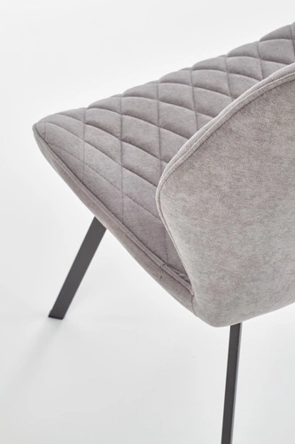 Čalouněná židle Vermont šedá do jídelny a obýváku moderní na černých nohách