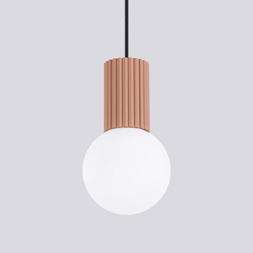 Závěsné svítidlo koule HALO 1 béžové skleněné do obýváku moderní SOLLUX LIGHTING