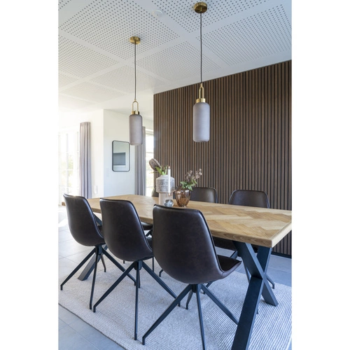 Jídelní židle Monaco Intesi otočná skandinávská ekokůže hnědá na černých nohách